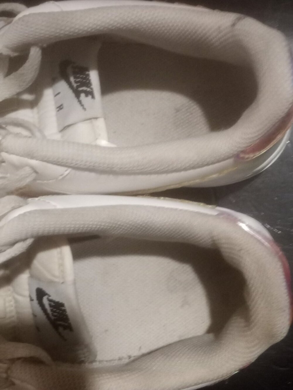 Nike Air Force GS White Leather Digital Swoosh Youth Sneakers CW1577-100 Size 7Y - Picture 12 of 14